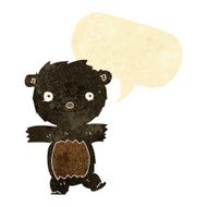 cartoon black bear cub with speech bubble N3