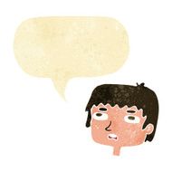 cartoon unhappy face with speech bubble N3