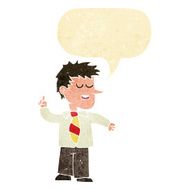 cartoon man with good idea speech bubble N4