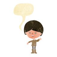 cartoon unhappy boy with speech bubble N5