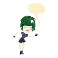 cartoon vampire girl with speech bubble N29