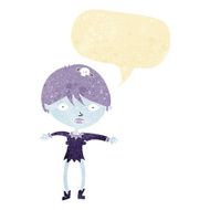 cartoon vampire girl with speech bubble N30