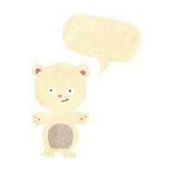 cartoon polar bear cub with speech bubble N6