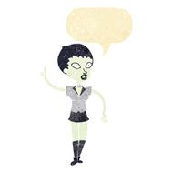 cartoon halloween girl with speech bubble N4