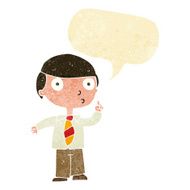 cartoon school boy with speech bubble N2