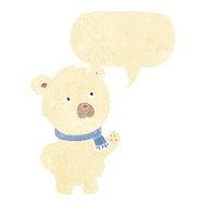 cartoon cute polar bear with speech bubble N10