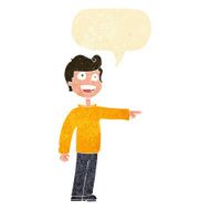 cartoon man pointing and laughing with speech bubble N4