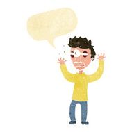 cartoon terrified man with speech bubble N29