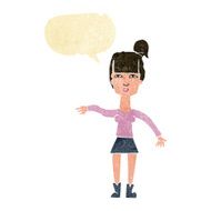 cartoon woman making dismissive gesture with speech bubble N3