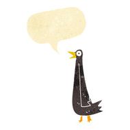 funny cartoon bird with speech bubble N8