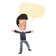 cartoon happy man with speech bubble N38