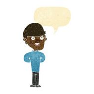 cartoon happy man with speech bubble N39