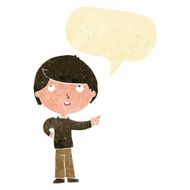 cartoon boy pointing with speech bubble N5