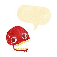 cartoon spooky skull with speech bubble N24