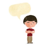cartoon grumpy man with speech bubble N3