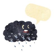 cartoon rain cloud with speech bubble N3
