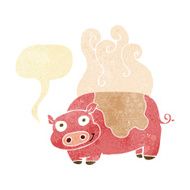 cartoon pig with speech bubble