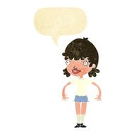 cartoon happy woman with speech bubble N26