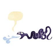 cartoon snake with speech bubble N6