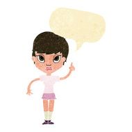 cartoon girl with idea speech bubble N4