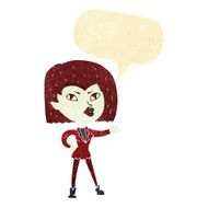 cartoon vampire girl with speech bubble N31