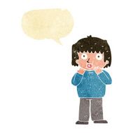 cartoon worried boy with speech bubble N4