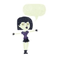 cartoon vampire girl with speech bubble N32