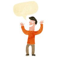 cartoon excited man with speech bubble N12