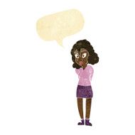 cartoon confused woman with speech bubble N11