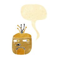 cartoon robot head with speech bubble N9
