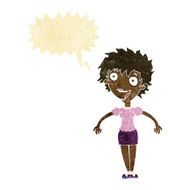 cartoon excited woman with speech bubble N18
