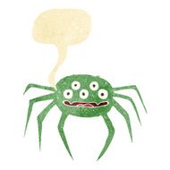 cartoon halloween spider with speech bubble N2