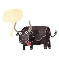 cartoon bull with speech bubble N5