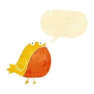 cartoon fat bird with speech bubble N6