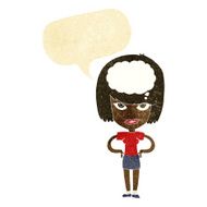 cartoon woman thinking with speech bubble N7