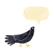 cartoon bird with speech bubble N38
