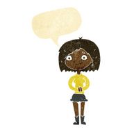 cartoon happy woman with speech bubble N27
