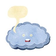 cartoon decorative cloud with speech bubble