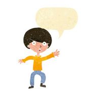 cartoon panicking boy with speech bubble N2