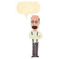 cartoon annoyed old man with speech bubble N10