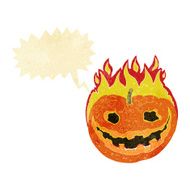 cartoon spooky pumpkin with speech bubble N3