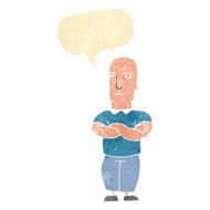cartoon annoyed bald man with speech bubble N2