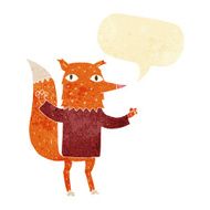cartoon fox with speech bubble N3