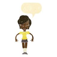 cartoon pretty woman with speech bubble N34