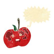 cartoon apple with speech bubble N5
