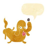 cartoon dog sticking out tongue with speech bubble N2