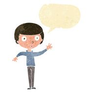 cartoon staring boy with speech bubble N5