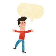 cartoon stressed man with speech bubble N10