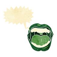 cartoon halloween mouth with speech bubble N5