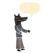 cartoon wolf man with speech bubble N8
